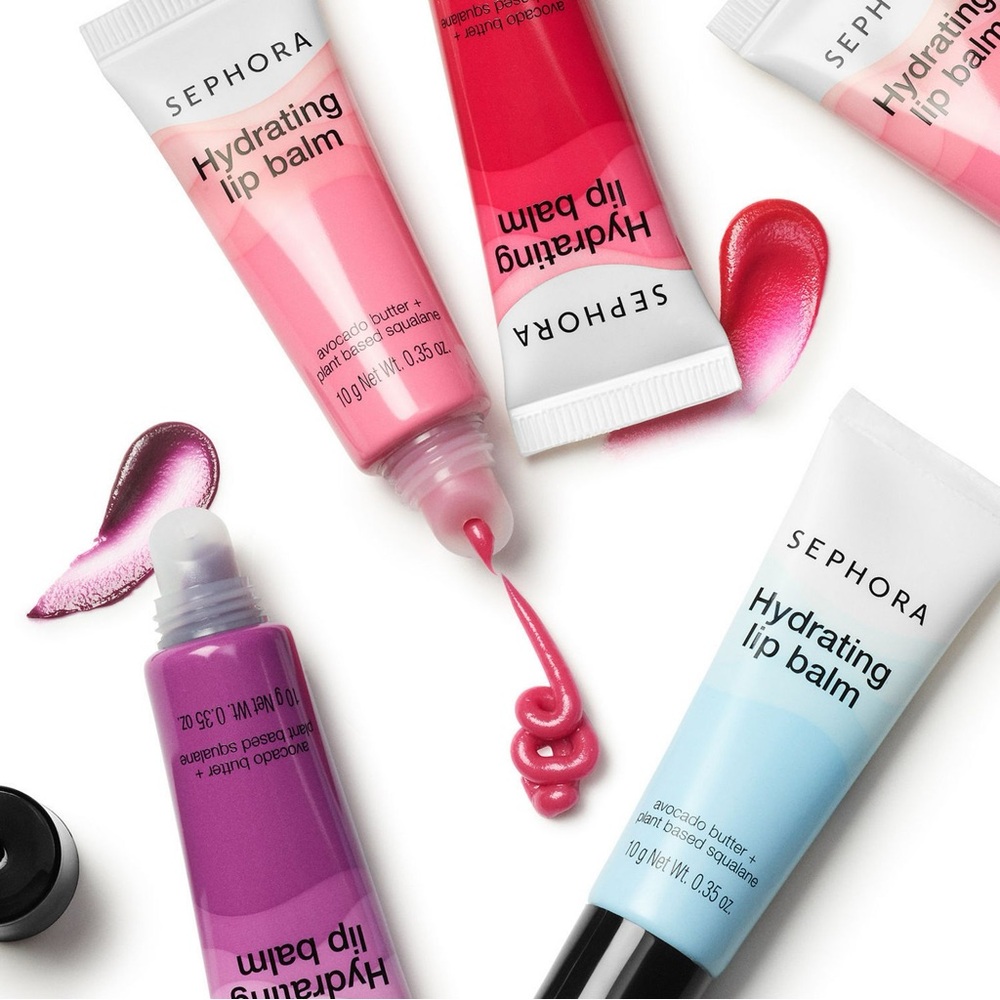 2X Sephora Hydrating LipBalm Avocado Butter & Plant Based Squalane #4 Berry, New - Picture 2 of 8